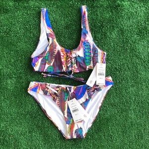 NWT PilyQ Light Vida Lace Up Halter + Full, Small